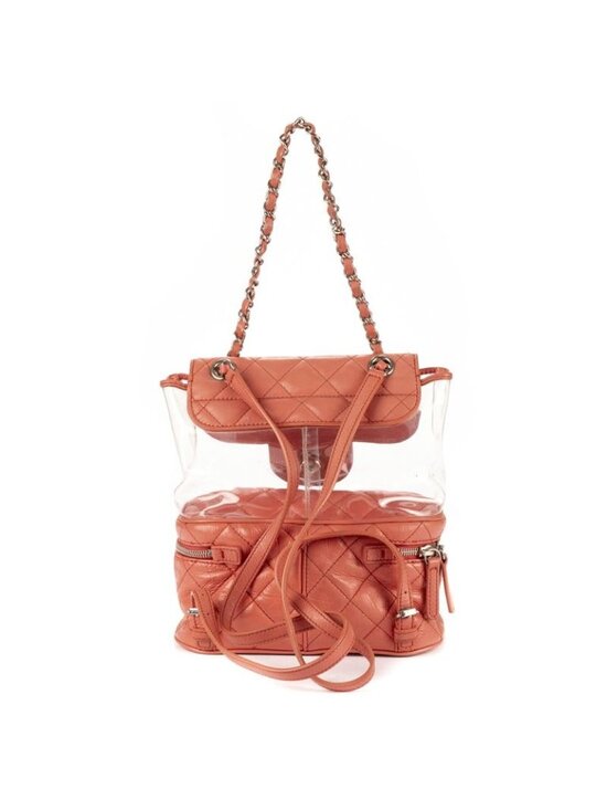 Chanel 2018 Limited Edition Aquarium Backpack Pink Transparent Quilted main image 5